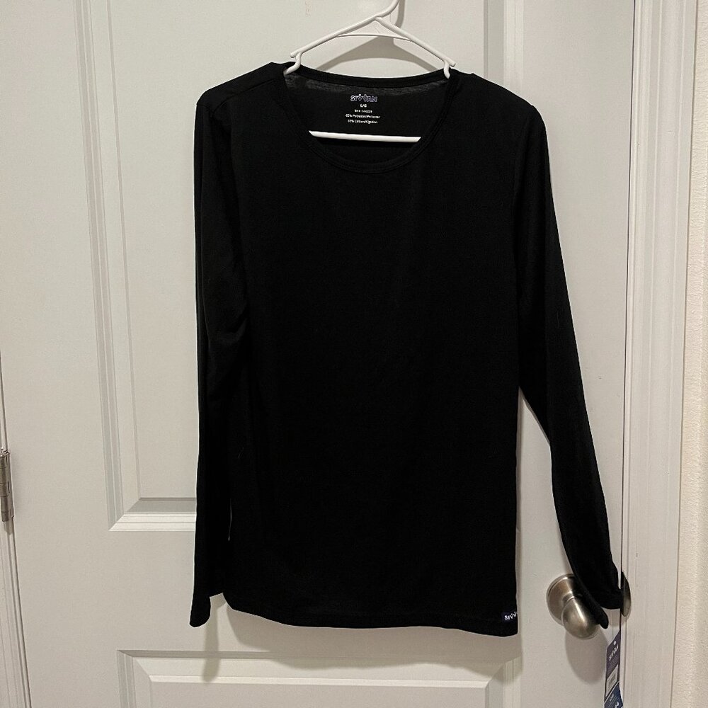 Sivvan Black Long Sleeve Women's Top Size LG
